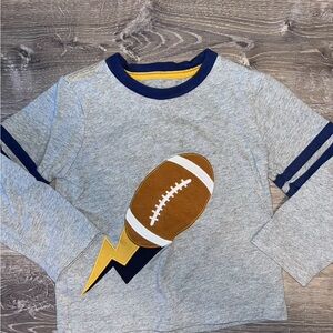 Gymboree Gray and Blue Football Long Sleeve Tee